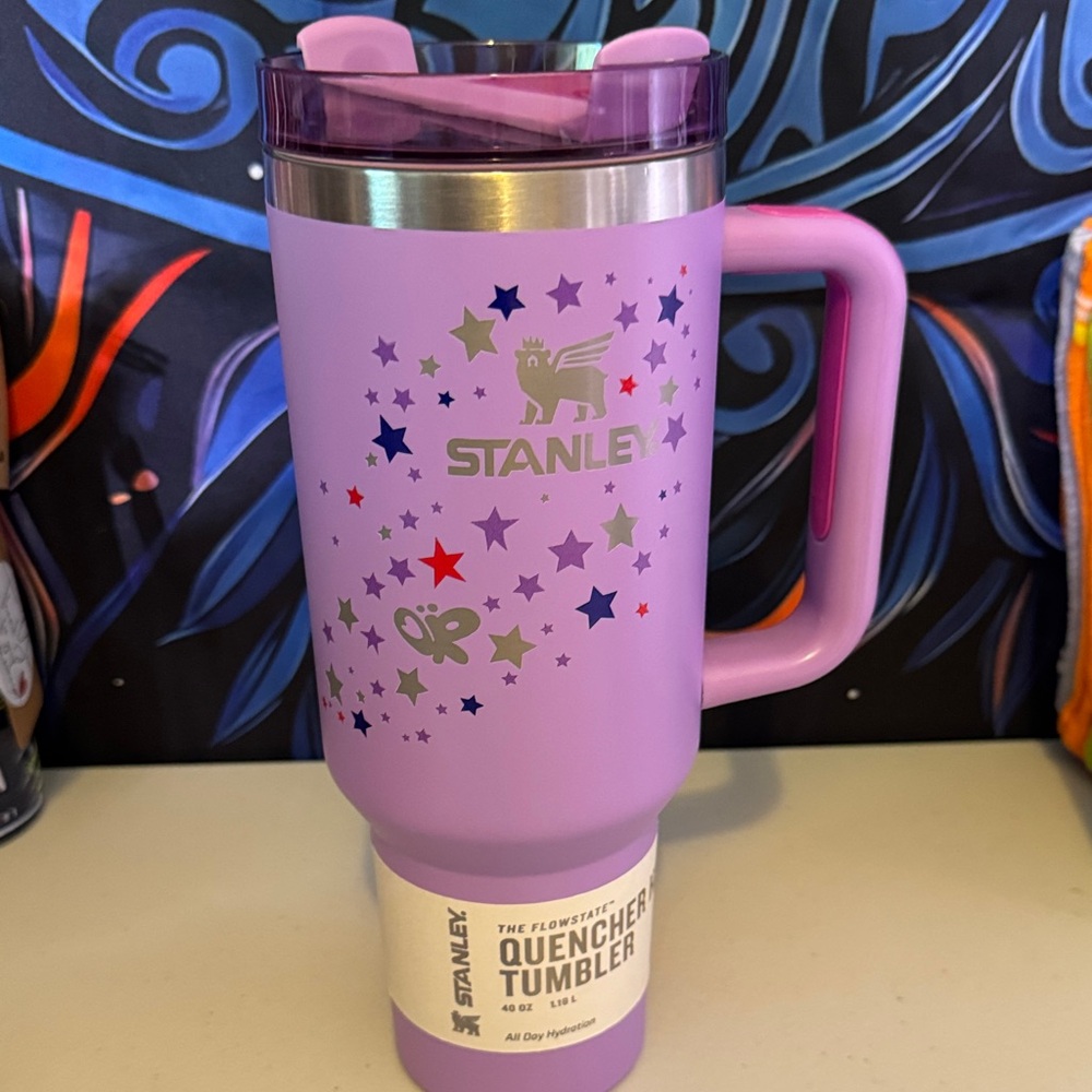 Stanley Purple Starry Tumbler with Handle - Picture 2 of 6